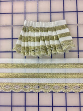 Metallic Trim - 2.5-inch White/Gold with Scalloped Edge